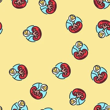 Hydronephrosis urology vector seamless pattern イラスト素材