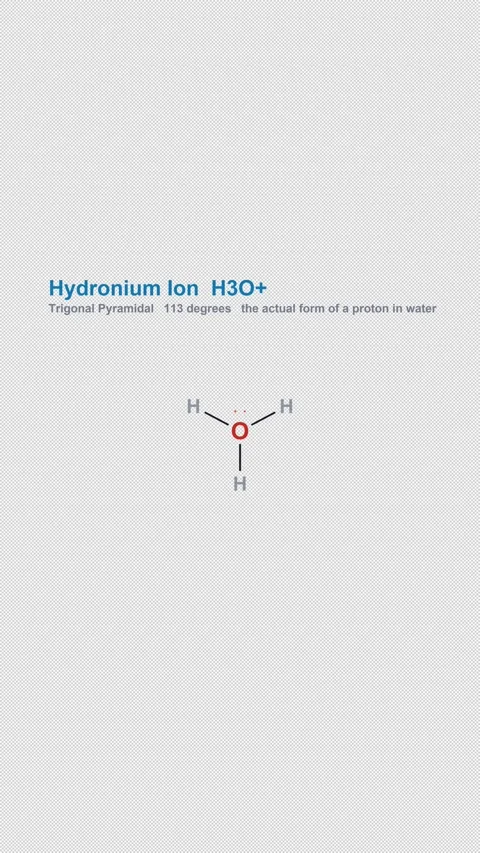 Hydronium Ion H3O+ Lewis Structure Labeled Overlay Alpha 4K Vertical 9x16 Light Видео 339506472