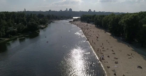 Hydropark beach Stock Footage