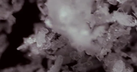 Hydroperite Crystals under microscope. Transparent Microscopic Structure Stock Footage 303635711