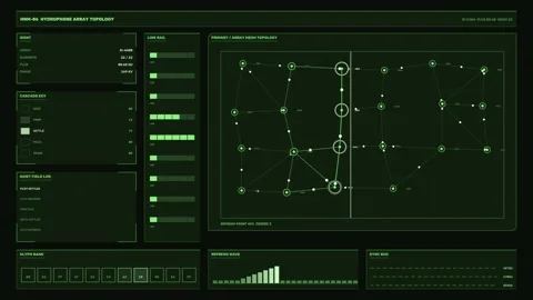 Hydrophone Array Topology HUD Seamless Loop Stock-Footage 342143607