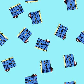 Hydrophone world ocean vector seamless pattern Illustrazione stock
