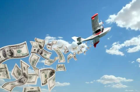 Hydroplane and dollars Stock Photos