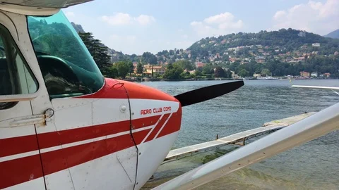 Hydroplane  on the Como lake Video stock 118649327