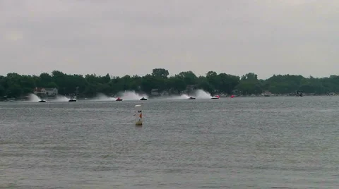 Hydroplane race  Stock Footage 3250301