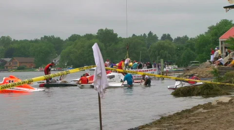 Hydroplane Races  Stock Footage 771359