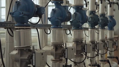Hydroponic equipment in greenhouse of agro-industrial complex. Stock Footage 78135853