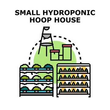 Hydroponic hoop house system producing organic plants Illustrazione stock
