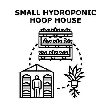 Hydroponic hoop house system vector concept Stock Illustration