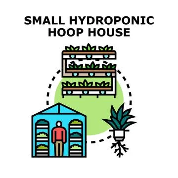 Hydroponic hoop house system vector concept Stock Illustration