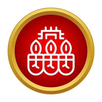 Hydroponic seedling cultivation system icon on red background Stock Illustration