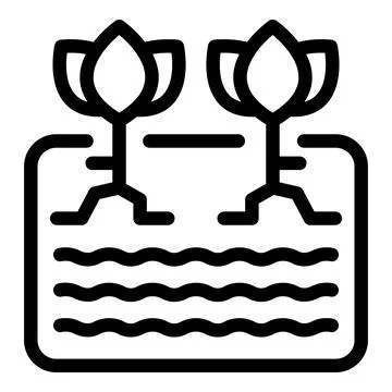 Hydroponic system growing plants without soil icon Stock Illustration