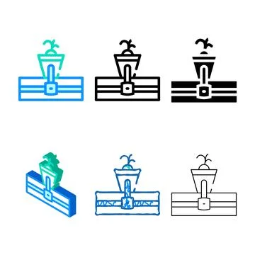Hydroponics color forms icon vector isolated flat Stock Illustration