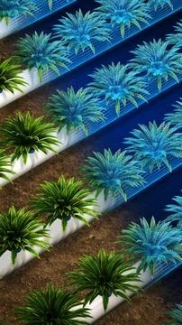 Hydroponics or Aquaponics method of growing plants イラスト素材