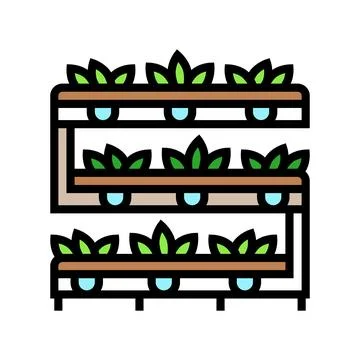 Hydroponics system agri tech color icon vector illustration Illustrazione stock