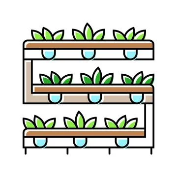 Hydroponics system agri tech color icon vector illustration 스톡 일러스트