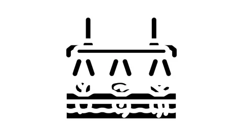 Hydroponics system agri tech glyph icon animation Stock Footage 326734843