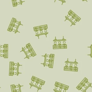 Hydroponics system agri tech line vector seamless pattern Illustrazione stock