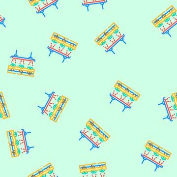 Hydroponics system agri tech vector seamless pattern Illustrazione stock