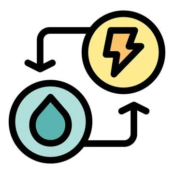 Hydropower generating electricity from water resources 스톡 일러스트
