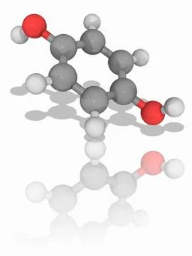 Hydroquinone chemical compound molecule Stockillustratie