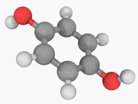 Hydroquinone molecule Stockillustratie