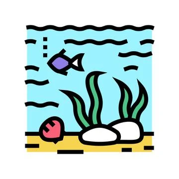 Hydrosphere ecosystem color icon vector illustration Stock Illustration