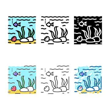 Hydrosphere ecosystem diversity color icon vector Stock Illustration