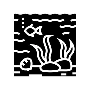 Hydrosphere ecosystem glyph icon vector illustration Illustrazione stock