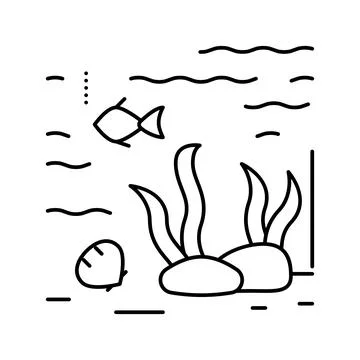 Hydrosphere ecosystem line icon vector illustration Illustrazione stock