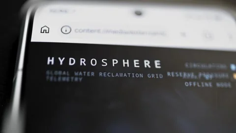 Hydrosphere global water reclamation interface 库存影片 344857440