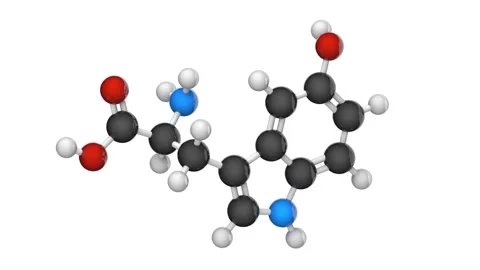 Hydroxytryptophan. C11H12N2O3. Seamless loop. White background Stock Footage 154734505