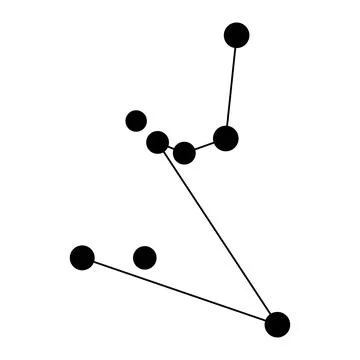 Hydrus constellation map. Vector illustration. Stock Illustration