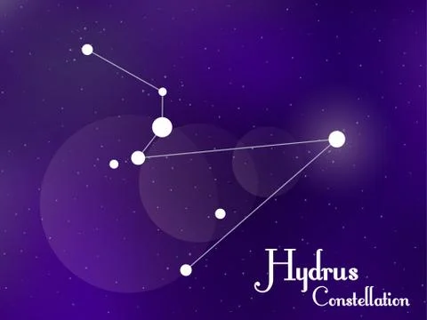 Hydrus constellation. Starry night sky. Cluster of stars, galaxy. Deep space. Stock Illustration