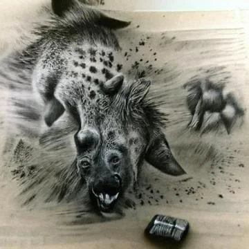Hyena attack Stock Illustration