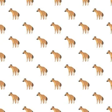 Hyena cartoon seamless pattern on white background Stock Illustration
