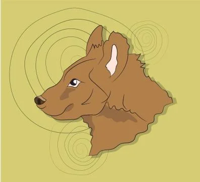 Hyena portrait, on a colored background, Stock Illustration
