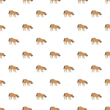 Hyena repeating pattern on white background Stock Illustration