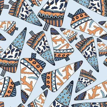 Hygge christmas tree vector seamless pattern Stock Illustration
