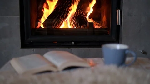 Hygge concept with open book Stock-Footage 104814351