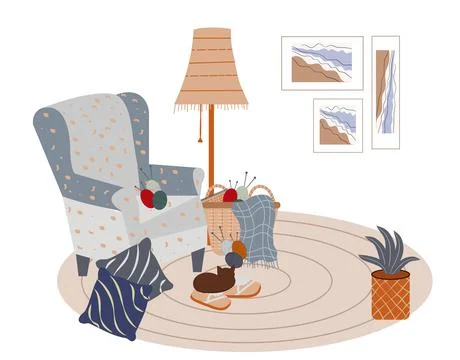 Hygge style at home Stock Illustration