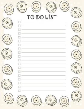 Hygge weekly planner and to do list with candles Stock Illustration