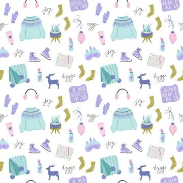 Hygge Winter background Stock Illustration