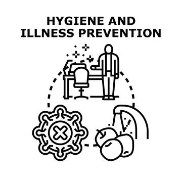 Hygiene and illness prevention vector illustration concept 库存插图