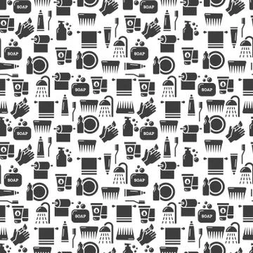 Hygiene, bacteria virus protection pattern Illustrazione stock