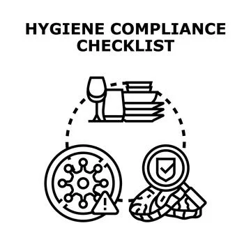 Hygiene compliance checklist vector concept illustrating good sanitation 스톡 일러스트