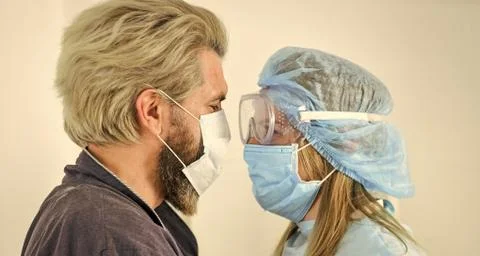 Hygiene concept. Avoid contact with other people. Virus transmitted by droplets Stock Photos