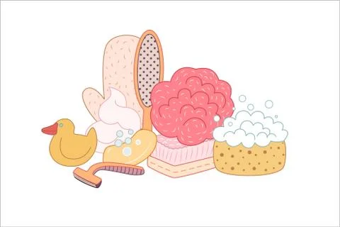 Hygiene elements groups Stockillustratie