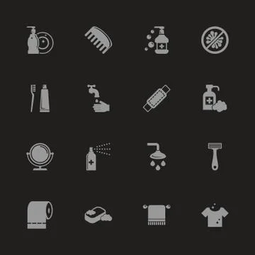 Hygiene Fight - Flat Vector Icons Stock Illustration