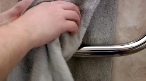 Hygiene of hands, we wipe a dry and pure towel Stock Footage 10573005